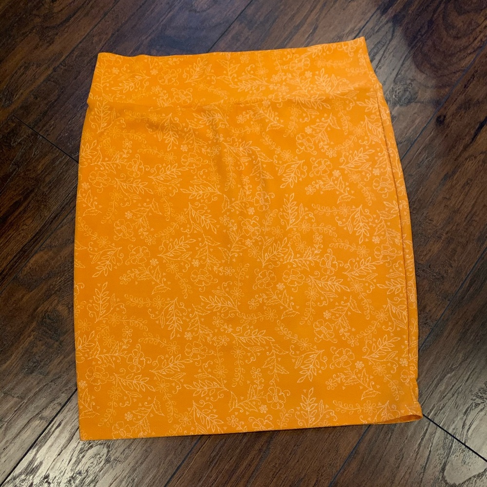 Burnt yellow/orange and white floral Cassie skirt